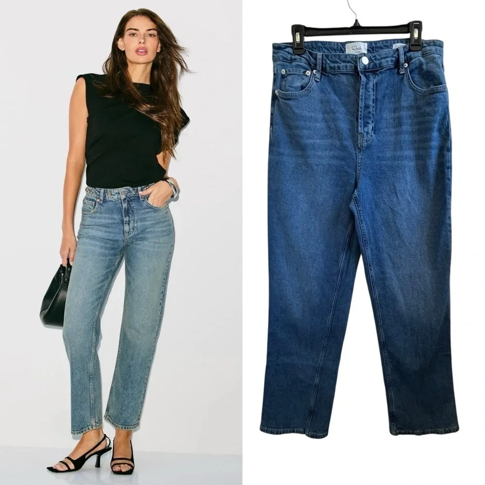 Rails The Topanga High Rise Straight Button Fly Denim Blue Jean SZ 32 - Picture 1 of 15